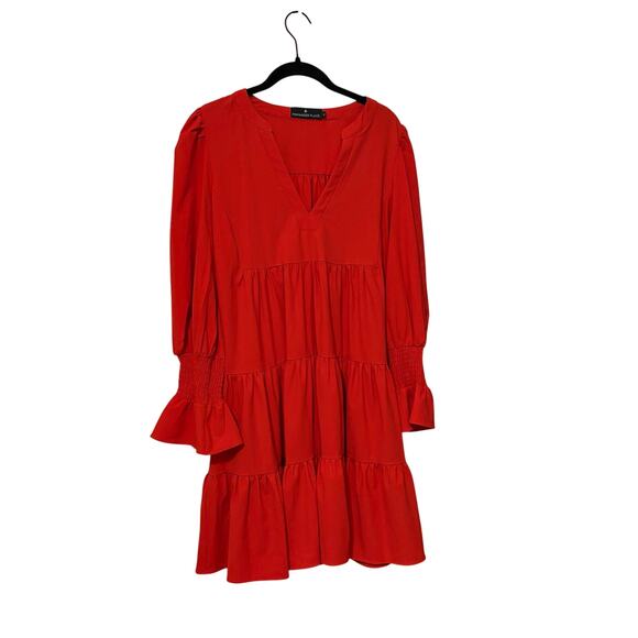 Tuckernuck Pomander Place Red Crepe Kenzo Mini Dress Size Medium - Picture 4 of 11